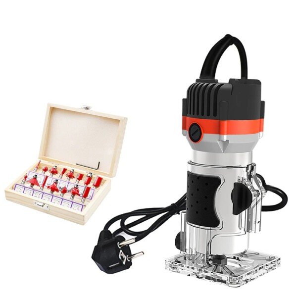Wood Router Tool Combo Kit Electric Woodworking Machines Power Carpentry Manual Trimmer Tools